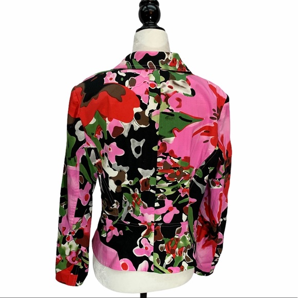Insight New York Floral Cotton Abstract Blazer 8 - Picture 6 of 12